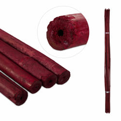 Tuteur en bambou, Lot de 25, 120 cm, Aide à la croissance des plantes, Déco intérieure, Tiges bambou, rouge - Relaxdays