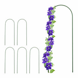 Arches à rosiers, lot de 6, h x l : 90 x 32 cm, métal, tuteur pour plantes grimpantes, arceau, à poser, vert - Relaxdays