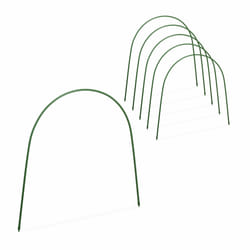 Lot de 6 arches de serre-tunnel, protège vos plantes, h x l : 60 x 62 cm, résistant aux intempéries, vert - Relaxdays
