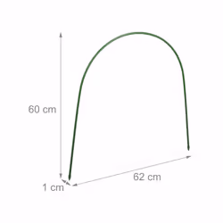 Lot de 6 arches de serre-tunnel, protège vos plantes, h x l : 60 x 62 cm, résistant aux intempéries, vert - Relaxdays - Vue supplémentaire 4