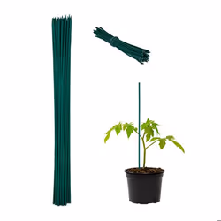 Relaxdays Tuteur à tomates en bambou avec fil de fer en lot de 50 pour les fleurs et les légumes 60 x 06 cm vert
