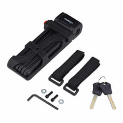 Relaxdays - Antivol à maillons pour vélo, en acier, sûr et robuste, avec support inclus, 2 clefs, 85 cm, pliant, noir