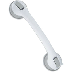 Relaxdays - Barre d'appui avec ventouse, douche & baignoire, 70 kg, sécurité, personnes âgées & handicapées, blanc/gris