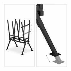 Chevalet de sciage, charge maximale 400 kg, acier robuste, hlp: 107 x 81 x 53 cm, pour couper le bois, noir - Relaxdays - Vue supplémentaire 6