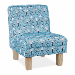 Relaxdays Fauteuil pour enfants avec motifs d’éléphant, pour votre bout de chou, HLP : 60 x 45 x 52 cm, bleu clair