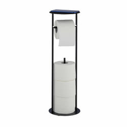 Relaxdays - Serviteur wc non fixe, pour stocker jusqu'à 3 rouleaux, décoratif, h x l x p : env.59,5 x 17,5 x 17,5 cm, noir