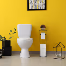 Relaxdays - Serviteur wc non fixe, pour stocker jusqu'à 3 rouleaux, décoratif, h x l x p : env.59,5 x 17,5 x 17,5 cm, noir