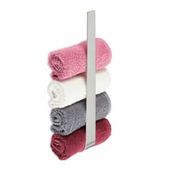 Porte-serviettes sans perçage, inox, barre autoadhésif pour la salle de bain, 36 cm, argenté - Relaxdays