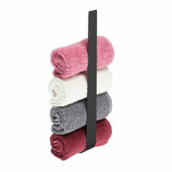 Porte-serviettes sans perçage, en inox, ne rouille pas, barre autoadhésive pour la salle de bain, 36 cm, noir - Relaxdays