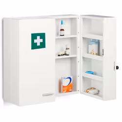 Rangez les médicaments, les pansements et les trousses de premiers secours à portée de main dans cette grande armoire à pharm ...