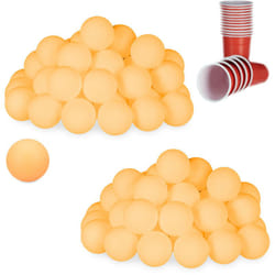 Relaxdays - Balles de ping-pong, lot de 96, accessoires en plastique, sans inscriptions, tennis de table, 38 mm ø, orange