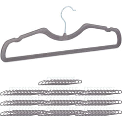 Relaxdays - Cintre en velours, lot de set 100, cintre à costume, pantalon, antidérapant, encoche, crochet, largeur 42 cm, gris