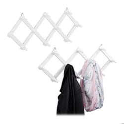 2x Garde robe murale en bois Tringle de garde robe 10 crochets stable vestiaire blanc