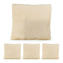 Coussin doux lot de 4 avec remplissage moelleux housse amovible coussin de canapé décoratif 35x40 cm crème