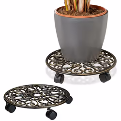 Déplacez vos plantes et pots de fleurs facilement et sans angoisse grâce à ce support à roulettes en lot de 2. Le support en  ...