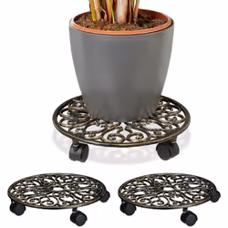 Déplacez vos plantes et pots de fleurs facilement et sans angoisse grâce à ce support à roulettes en lot de 3. Le support en  ...