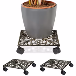 Déplacez vos plantes et pots de fleurs facilement et sans angoisse grâce à ce support à roulettes en lot de 3. Le support en  ...