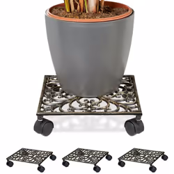 Déplacez vos plantes et pots de fleurs facilement et sans angoisse grâce à ce support à roulettes en lot de 4. Le support en  ...
