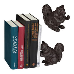 Serre-livres écureuil lot de 2 différentes utilisations pour livres ou CD fonte de fer décoration robuste marron