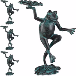 Craquez pour cette grenouille qui provoque le sourire et la bonne humeur. Cette statue de jardin en lot de 4 comporte une gre ...