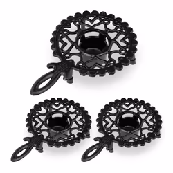 3x Chauffe-théières cafetière en fonte de fer pour une bougie design antique réchaud rustique noir