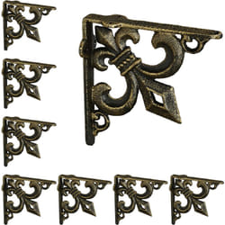 Relaxdays - querre étagère murale, lot de 8, ancien, support en fonte de fer, avec ornement lys, vintage, bronze