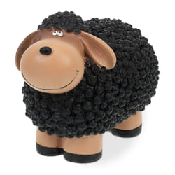 Relaxdays - Figurine mouton, peint main, résistant aux intempéries, HxLxP : 16x21x12,5 cm, jardin, polyrésine, marron-noir