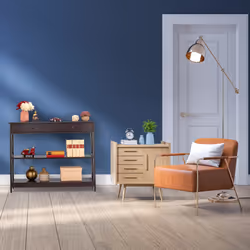 Table console avec un tiroir, 3 niveaux, étroite, h x l x p : 80 x 100 x 30 cm, pour salon et entrée, marron - Relaxdays