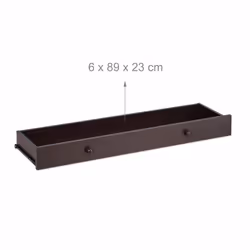 Table console avec un tiroir, 3 niveaux, étroite, h x l x p : 80 x 100 x 30 cm, pour salon et entrée, marron - Relaxdays - Vue supplémentaire 5