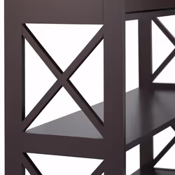Table console avec un tiroir, 3 niveaux, étroite, h x l x p : 80 x 100 x 30 cm, pour salon et entrée, marron - Relaxdays - Vue supplémentaire 7