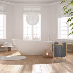 Panier à linge, en tissu, avec cadre en bambou, 70 litres, h x l x p : env. 80 x 44 x 43 cm, gris et nature - Relaxdays