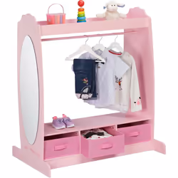 Cette jolie penderie rose est le meuble idéal dans la chambre d’une petite fille : elle pourra ainsi ranger et suspendre seul ...