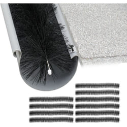 Relaxdays - Brosse de gouttière, set de 10, protection de gouttière, contre feuilles, oiseaux, 100 x 12 cm, noir