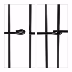 Bordure de jardin en métal, HxL : 29,5x172 cm, clôture à planter, extérieur, 4 éléments, style arqué, noir - Relaxdays - Vue supplémentaire 6
