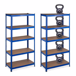 Étagère à charge lourde Lot de 2 180x90x45 cm capacité de 1325 kg 5 niveaux à assembler cave garage acier bleu