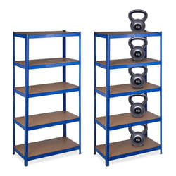 Étagère à charge lourde Lot de 2 180x90x45 cm capacité de 1325 kg 5 niveaux à assembler cave garage acier bleu