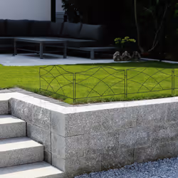 Barrière de jardin décorative en métal (fer), à planter, 6 éléments chacun hl 46 x 61 cm, noire - Relaxdays
