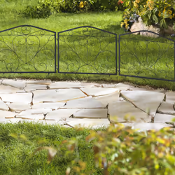 Bordure de jardin, HxL par pièce: 60 x 60 cm, métal, clôture à planter, 4 éléments décoratifs, noir - Relaxdays