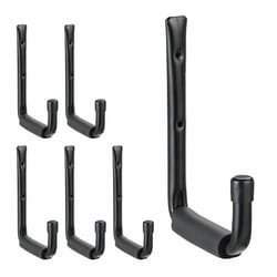 Relaxdays - Porte-outils en lot de 6, charge maximale par crochet : env. 40 kg, atelier, cave, acier et mousse, noir