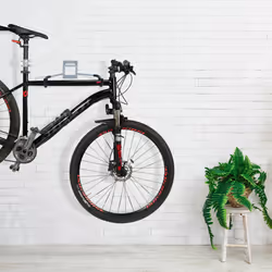 Relaxdays - Support mural vélos, pliable, capacité 25 kg, appartement & cave, HxLxP : 11x31x33cm, porte-vélos, noir-argent