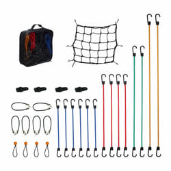 Relaxdays Lot de 30 tendeurs en caoutchou, avec crochets, garage, vélo, sangles universelles, 6 tailles, multicolore