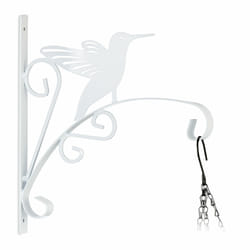 Relaxdays Crochet de suspension pour plantes, oiseau, montage mural, fer, HLP 30x29,5x2 cm, intérieur & extérieur, blanc