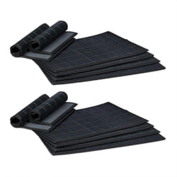 Set de table, bambou, lot de 12, tables manger, 30 x 45 cm, rectangle, tapis de table antidérapant lavable, noir