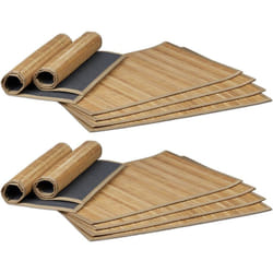 Relaxdays - Set de table, bambou, lot de 12, tables manger, 30 x 45 cm, rectangle, tapis de table antidérapant lavable, nature