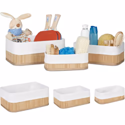 Ce lot de boîtes de rangement en bambou vous aide à ranger touten décorant la maison. Les paniers en bambou sont résistants,  ...