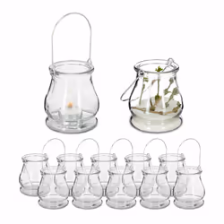 Relaxdays 4052025420499, 12 pièce(s), Verre, Argent, Transparent