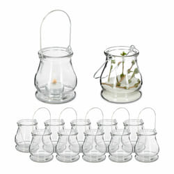 Relaxdays 4052025420499 bougeoir Verre Argent, Transparent