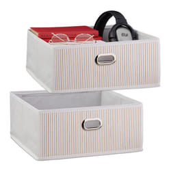2x paniers de rangement en bambou corbeille de salle de bain carrée boîte plate 14 x 31 x 31 cm pliante blanc
