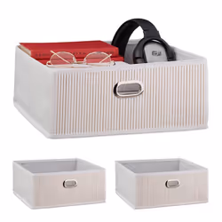 3x paniers de rangement en bambou corbeille de salle de bain carrée boîte plate 14 x 31 x 31 cm pliante blanc