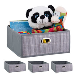 4x Paniers de rangement en bambou corbeille de salle de bain carrée boîte plate 14 x 31 x 31 cm pliante gris